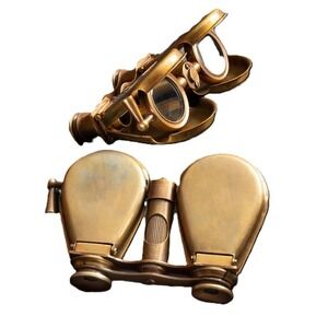 Garrett Wade Brass Folding Compact Binoculars Steampunk Victorian Vintage Style